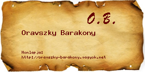 Oravszky Barakony névjegykártya